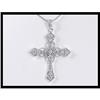 Image 1 : Shimmering 18K White Gold Diamond Cross Pendant#1844478