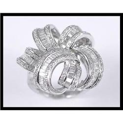 Bright 18K White Gold Citrine and Diamond Ring #1844482