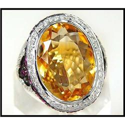 FRENCH DESIGNERS 18K WHITE GOLD GEM RING #1844483