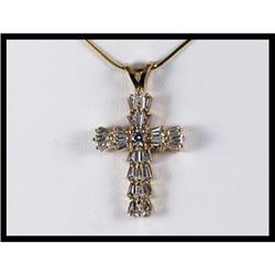 14K Yellow Gold Diamond Cross Pendant #1844489