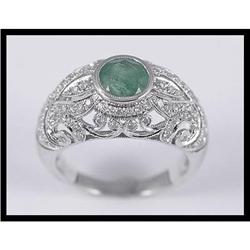 Sensational 18K White Gold Emerald and Diamond #1844493