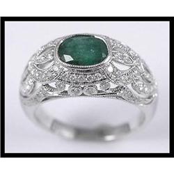 Wonderful 18K White Gold Emerald and Diamond #1844494