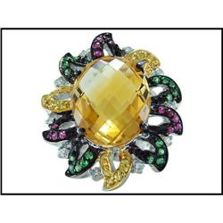 Sensational 18K White Gold Citrine, Green #1844495