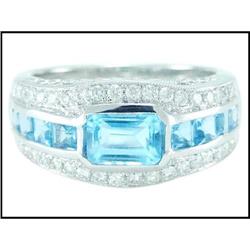 Breathtaking 18K White Gold Topez and Diamond #1844497