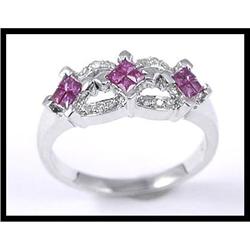 Enticing 18K White Gold Ruby and Diamond Ring #1844500