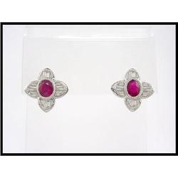 LRUBY AND BAGUETTE DIAMOND EARRINGS WERE $900. #1844506