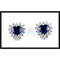 HEART SHAPE SAPPHIRE DIAMOND EARRINGS #1844512