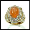 Image 1 : LADYS 18K YELLOW GOLD MOON STONE DIAMOND RING #1844516