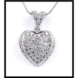 18K WHITE GOLD HEART SHAPE DIAMOND PENDNAT #1844517