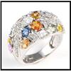 Image 1 : 18K DIAMOND/MULTI- COLOR SAPPHIRE RING #1844524