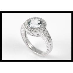 Shimmering 14K White Gold Aquamarine and #1844529