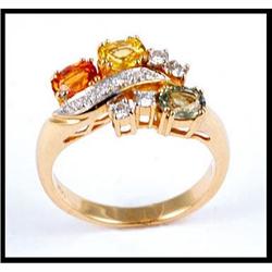 MULTI COLORED SAPPHIRE DIAMOND RING #1844531