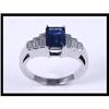 Image 1 : Simple 18K White Gold Sapphire and Diamond Ring#1844533