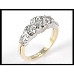 Superb 14K White and Yellow Gold Diamond Ring #1844538