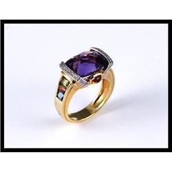 18K Yellow Gold Multi-Color Stones and Diamond #1844545