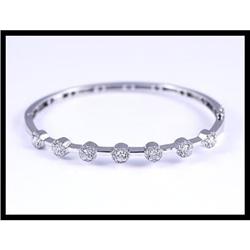 14K White Gold Diamond Bangle #1844563