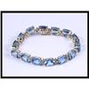 Image 1 : 14K Yellow Gold Blue Topaz and Diamond Link #1844564