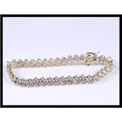 Unique 14K Yellow Gold Diamond Link Bracelet #1844565