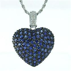 Shimmering 18K White Gold Sapphires and Diamond#1844572