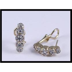 Lovely 14K Yellow Gold Diamond Hoop Earrings #1844589