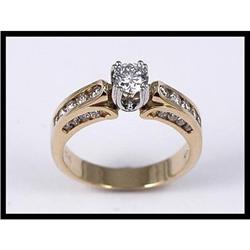 Simple 14K Yellow Gold Diamond Ring #1844603