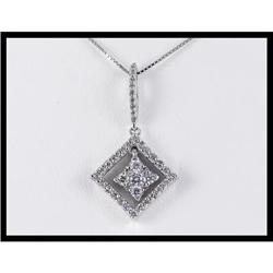 Lovely 14K White Gold Diamond Pendant #1844605