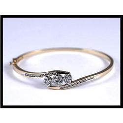 14K Yellow Gold Diamond Bangle #1844609