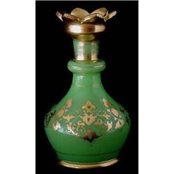 French Opaline & Gilt Vase / Bottle #1844619