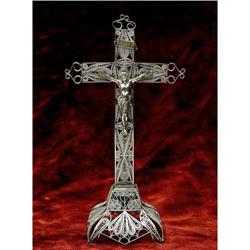 Silver Filigree Table Crucifix  #1844627