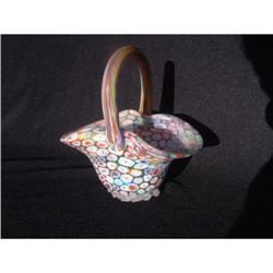 Murano millefiori polychrome glass basket #1844681