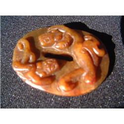 Ancient jade carving decorated with dragons #1844686