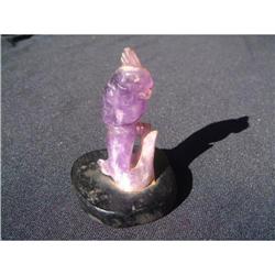 Amethyst carving in shape of a parrot #1844688