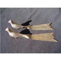 Pair of Maciel Mexican sterling silver peacocks#1844690