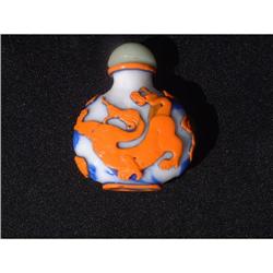 Antique Peking glass tri-color snuff bottle #1844702