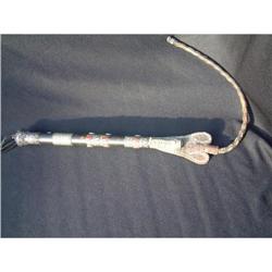 Antique Turkoman horse whip with silver and #1844721
