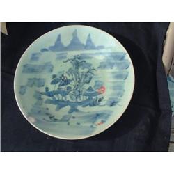 Antique blue on white porcelain charger with #1844738