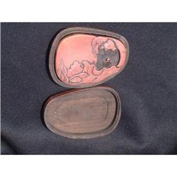 Antique scholar's inkstone contained in a wood #1844744