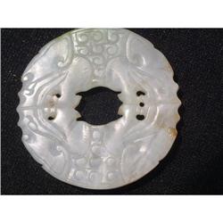 Song period white jade carving featuring 2 #1844766