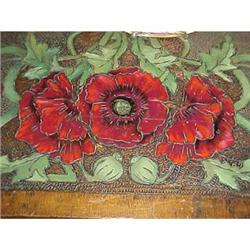 Pyrographic table covered in red poppies #1844769
