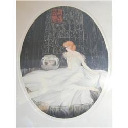 Deco Courcelles Print Lady and the Fish Bowl #1844843