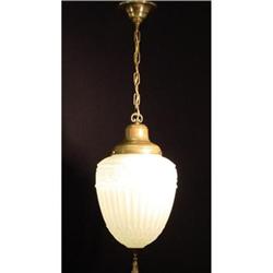 Milk glass pendant light fixture. #1844852