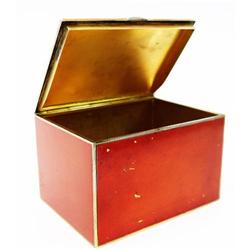 Russian silver box with red lacquer #1844873