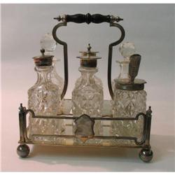 Silver-plate and glass set. #1844888