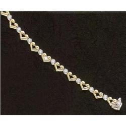 0.90 ct diamond heart jewelry link BRACELET #1844924