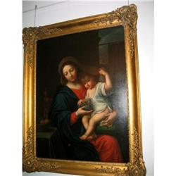 18 century Italian Madonna Painting with Jesus #1844971
