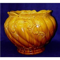Vintage Amber Majolica Flower Planter Vase  #1844988