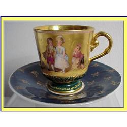 ROYAL VIENNA SIGNED CUP AND SAUCER CHILDREN #1845001