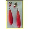 Image 1 : ART DECO GOLD & CORAL DROP EARRINGS EARLY 20C #1845003