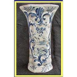 ENGLISH / DUTCH BLUE WHITE DELFT VASE 1700'S #1845007