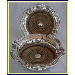 SHEFFIELD SILVER ARMORIAL WINE COASTERS NAVAL #1845010